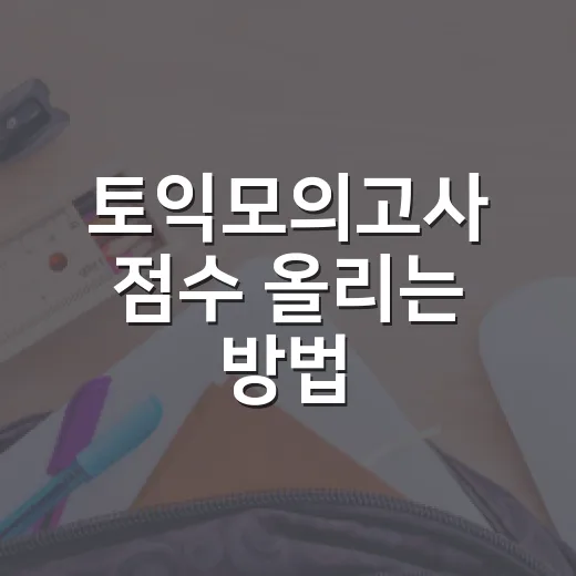 토익모의고사 점수 올리는 방법, 처음 풀 때부터 이렇게 하면 덜 헤맵니다 - 요약