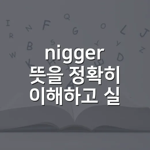 nigger 뜻을 정확히 이해하고 실수 없이 피하는 방법 - 요약