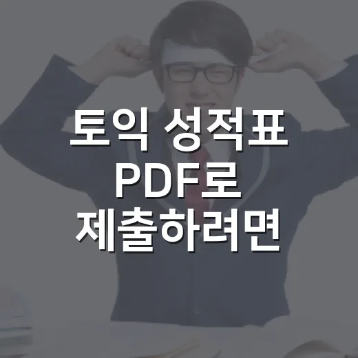 토익 성적표 PDF로 제출하려면 이렇게 준비하는 방법 - 요약