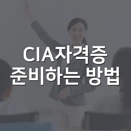 CIA자격증 준비하는 방법, 응시 조건부터 공부 순서까지 처음이라면 이렇게 - 요약