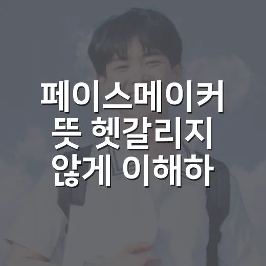 페이스메이커 뜻 헷갈리지 않게 이해하는 방법 - 요약
