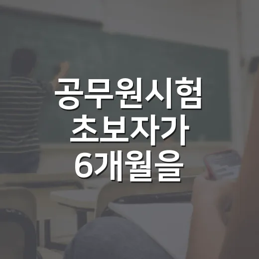 공무원시험 초보자가 6개월을 버티며 공부하는 방법 - 요약