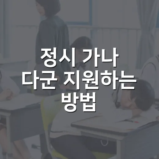 정시 가나 다군 지원하는 방법, 세 장의 원서를 덜 아깝게 쓰려면 이렇게 - 요약