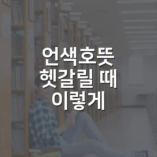 언색호뜻 헷갈릴 때 이렇게 이해하는 방법 - 요약