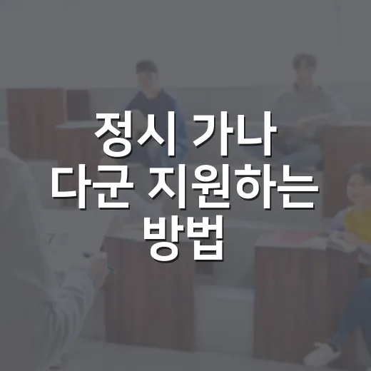 정시 가나 다군 지원하는 방법, 초보자는 이렇게 잡으면 덜 헷갈립니다 - 요약