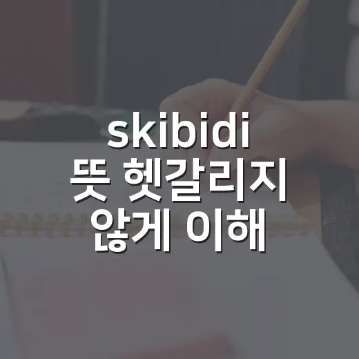 skibidi 뜻 헷갈리지 않게 이해하는 방법 - 요약