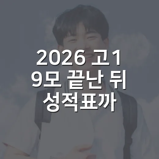 2026 고1 9모 끝난 뒤 성적표까지 활용하는 방법 - 요약