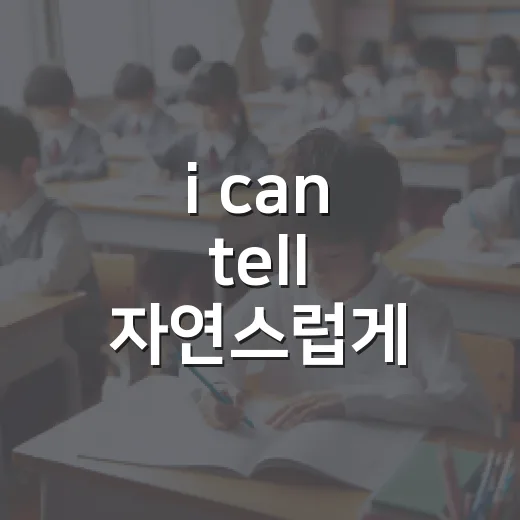 i can tell 자연스럽게 쓰는 방법, 느낌부터 예문까지 쉽게 익히기 - 요약
