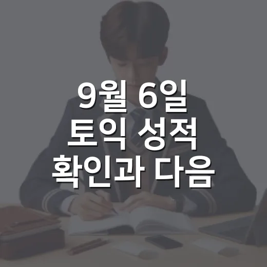 9월 6일 토익 성적 확인과 다음 시험 준비하는 방법 - 요약