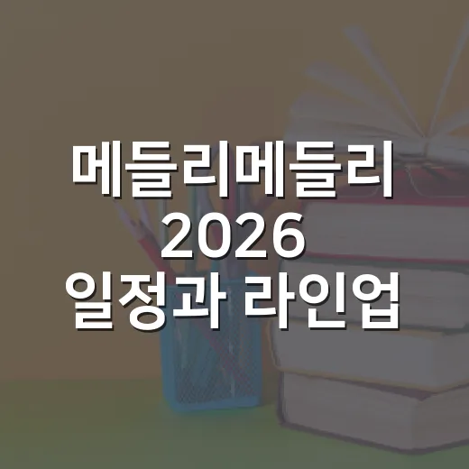메들리메들리 2026 일정과 라인업 확인하는 방법 - 요약