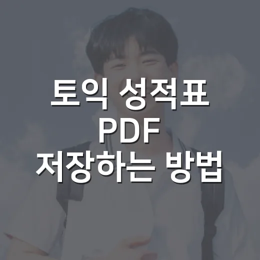 토익 성적표 PDF 저장하는 방법, 집에서 출력 전 파일로 남기는 요령 - 요약
