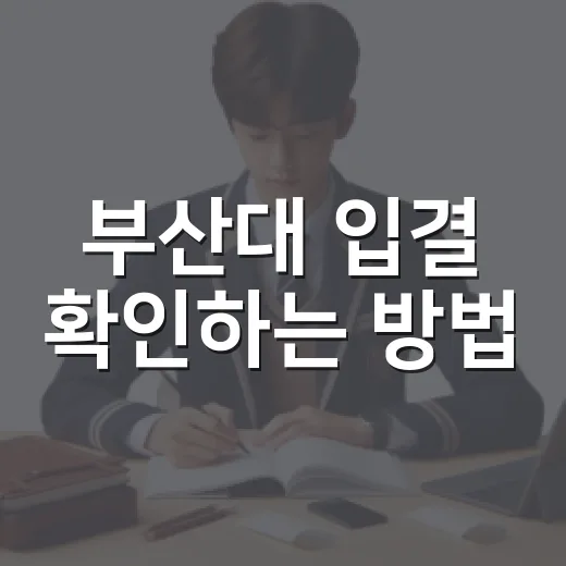 부산대 입결 확인하는 방법, 내 점수와 비교하려면 이렇게 보세요 - 요약