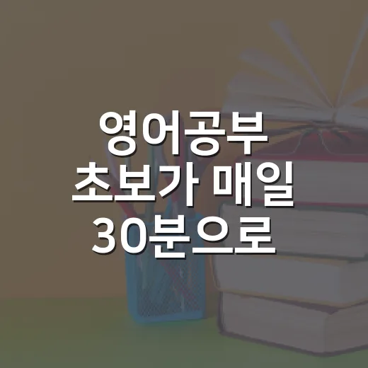 영어공부 초보가 매일 30분으로 실력 올리는 방법 - 요약