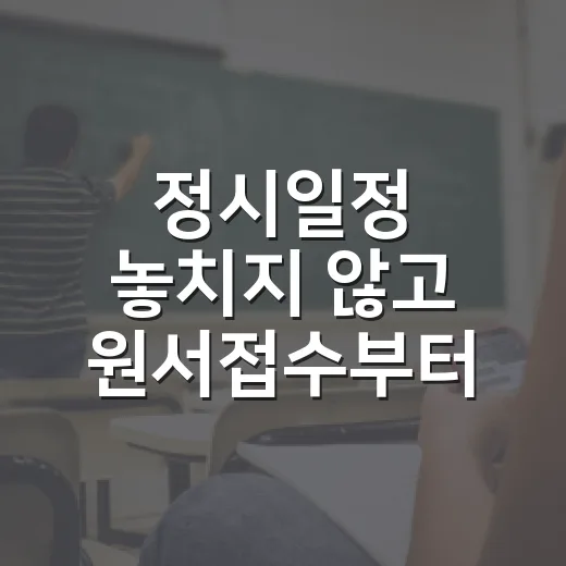 정시일정 놓치지 않고 원서접수부터 등록까지 챙기는 방법 - 요약