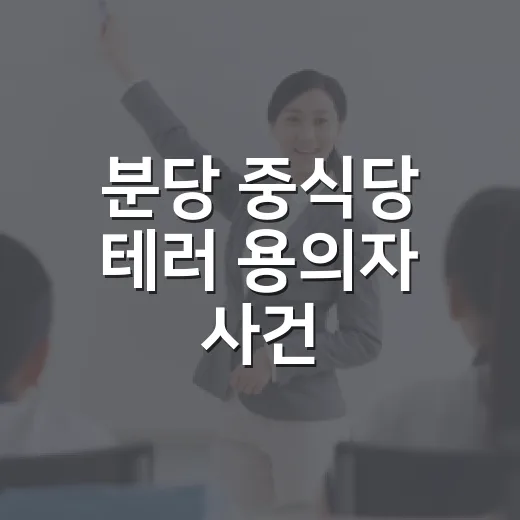 분당 중식당 테러 용의자 사건, 헷갈리지 않게 확인하는 방법 - 요약
