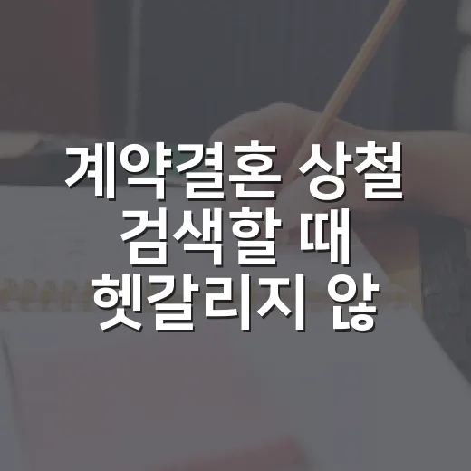 계약결혼 상철 검색할 때 헷갈리지 않게 보는 방법 - 요약