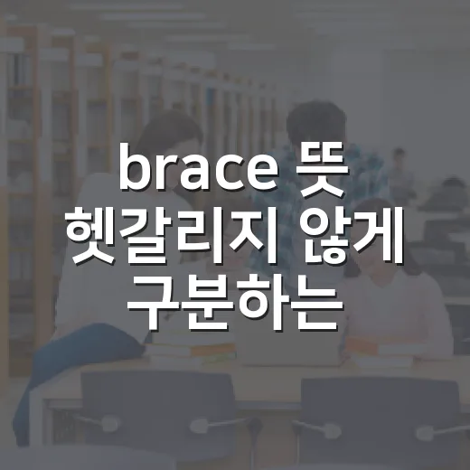 brace 뜻 헷갈리지 않게 구분하는 방법 - 요약