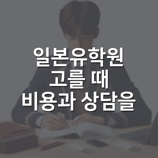 일본유학원 고를 때 비용과 상담을 확인하는 방법 - 요약