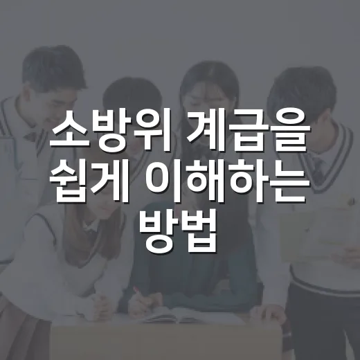 소방위 계급을 쉽게 이해하는 방법 - 요약