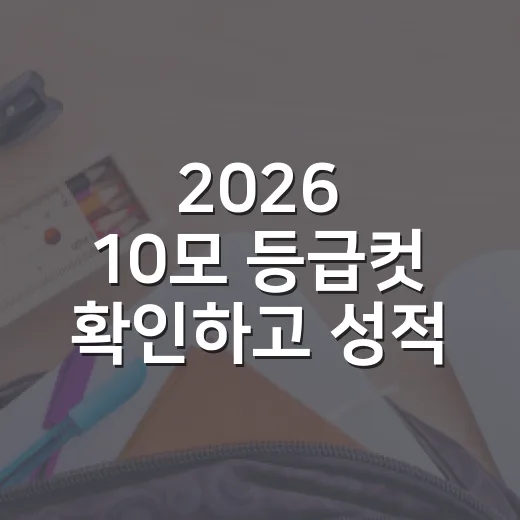 2026 10모 등급컷 확인하고 성적 읽는 방법 - 요약