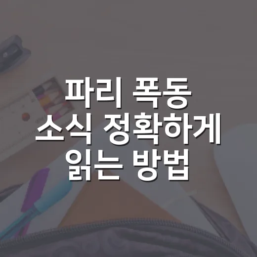 파리 폭동 소식 정확하게 읽는 방법 - 요약