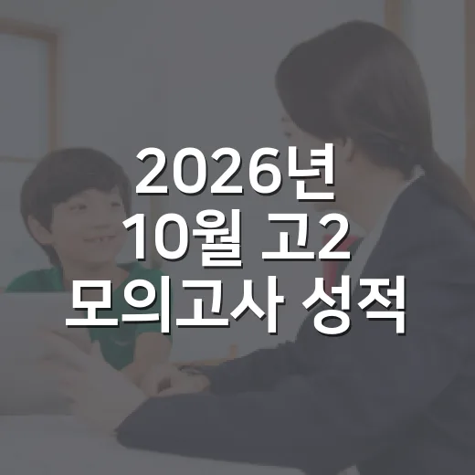 2026년 10월 고2 모의고사 성적 확인하고 활용하는 방법 - 요약
