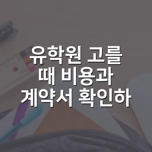 유학원 고를 때 비용과 계약서 확인하는 방법 - 요약