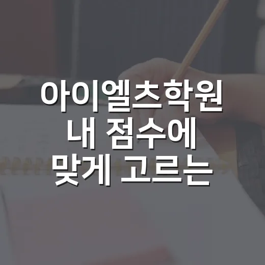 아이엘츠학원 내 점수에 맞게 고르는 방법 - 요약