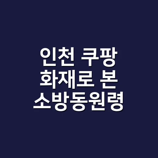 인천 쿠팡 화재로 본 소방동원령 발령, 초보자도 이해하는 방법 - 요약