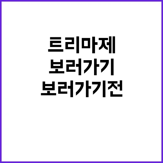트리마제 보러 가기 전 확인하는 방법 - 요약