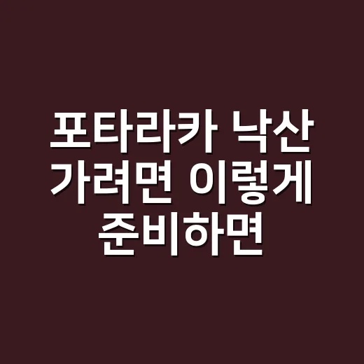 포타라카 낙산 가려면 이렇게 준비하면 편해요 - 요약