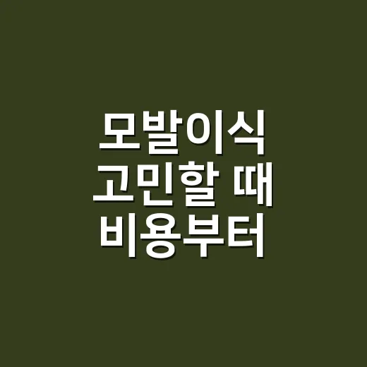 모발이식 고민할 때 비용부터 회복까지 확인하는 방법 - 요약