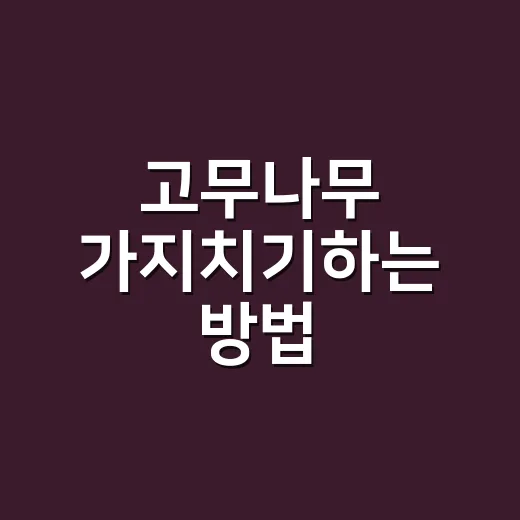 고무나무 가지치기하는 방법, 처음이라면 이 순서대로 해도 충분해요 - 요약