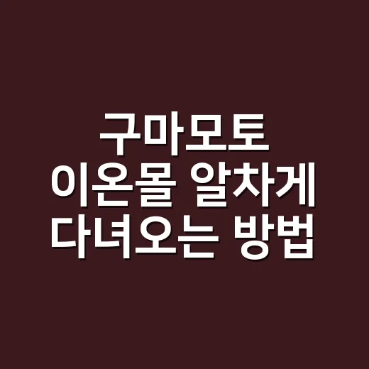구마모토 이온몰 알차게 다녀오는 방법 - 요약