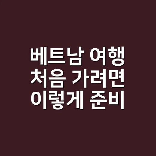 베트남 여행 처음 가려면 이렇게 준비하는 방법 - 요약
