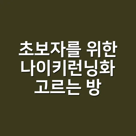 초보자를 위한 나이키런닝화 고르는 방법, 발 편한 모델부터 찾기 - 요약