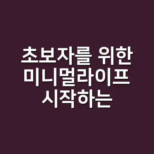 초보자를 위한 미니멀라이프 시작하는 방법, 버리지 못하는 사람도 가능한 순서 - 요약