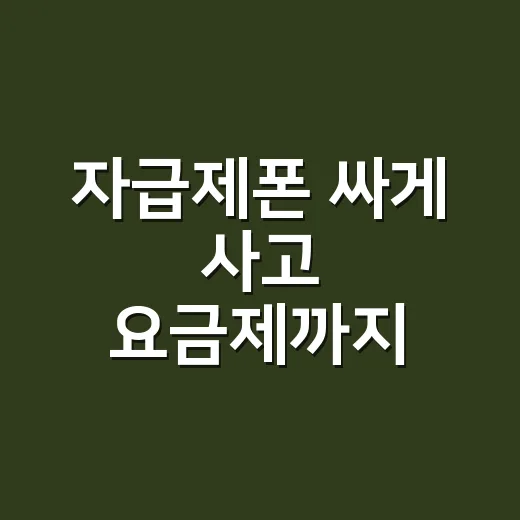 자급제폰 싸게 사고 요금제까지 줄이는 방법 - 요약