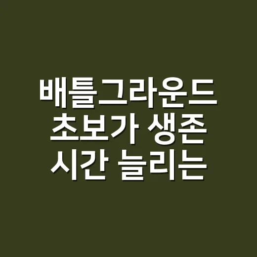 배틀그라운드 초보가 생존 시간 늘리는 방법 - 요약