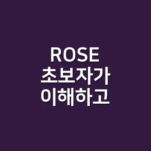 ROSE 초보자가 이해하고 활용하려면 이렇게 시작하세요 - 요약