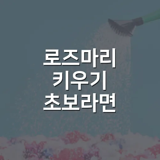 로즈마리 키우기 초보라면 물주기부터 이렇게 시작하세요 - 요약