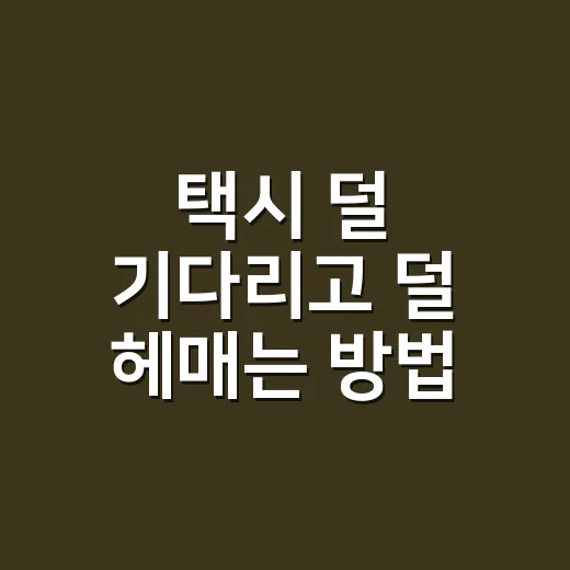 택시 덜 기다리고 덜 헤매는 방법 - 요약