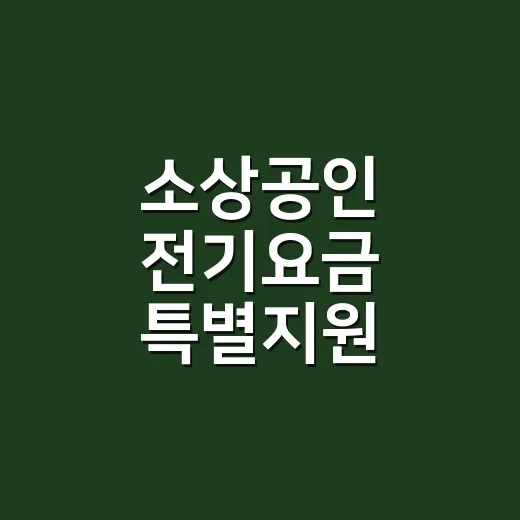 소상공인 전기요금 특별지원 신청하려면 이렇게 확인하세요 - 요약
