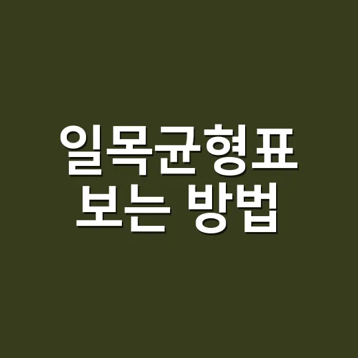일목균형표 보는 방법, 초보자는 구름대부터 익히면 쉽습니다 - 요약