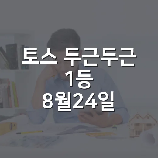 토스 두근두근 1등 8월24일 참여하려면 이렇게 확인하세요 - 요약