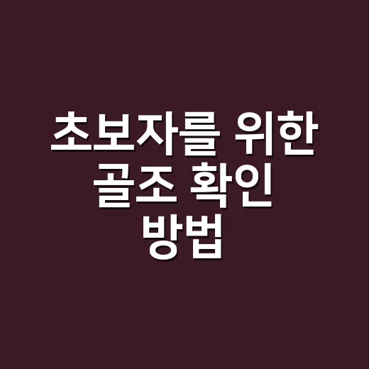 초보자를 위한 골조…