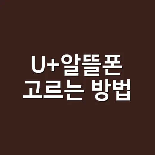 U+알뜰폰 고르는 …