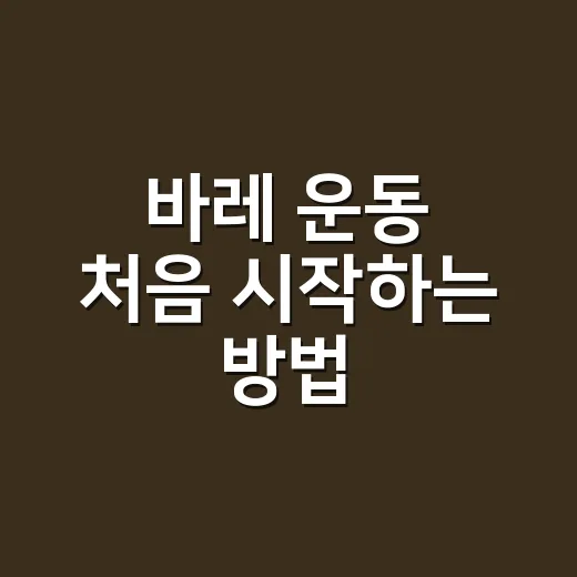 바레 운동 처음 시작하는 방법, 집에서도 무리 없이 따라가는 루틴 - 요약