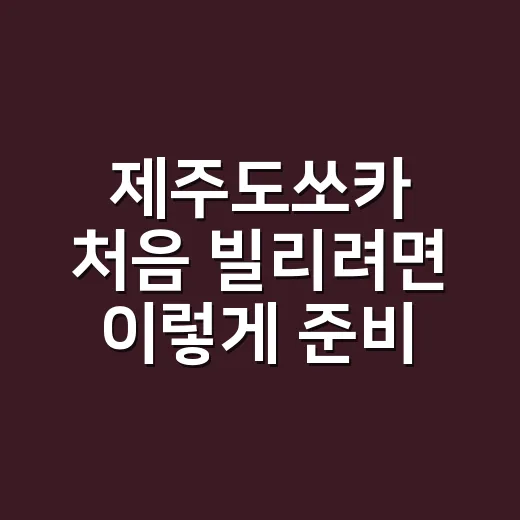 제주도쏘카 처음 빌리려면 이렇게 준비하는 방법 - 요약