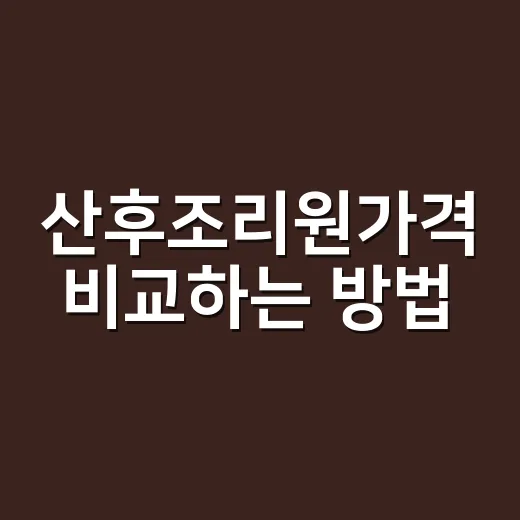 산후조리원가격 비교하는 방법, 2주 비용부터 추가금까지 이렇게 보면 쉬워요 - 요약